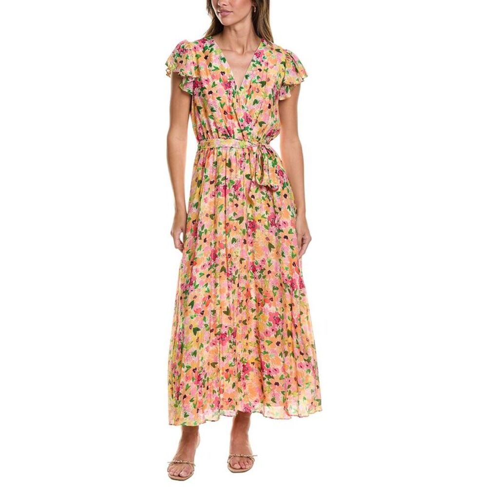 Cece Womens  Wrap Front Maxi Dress, Red